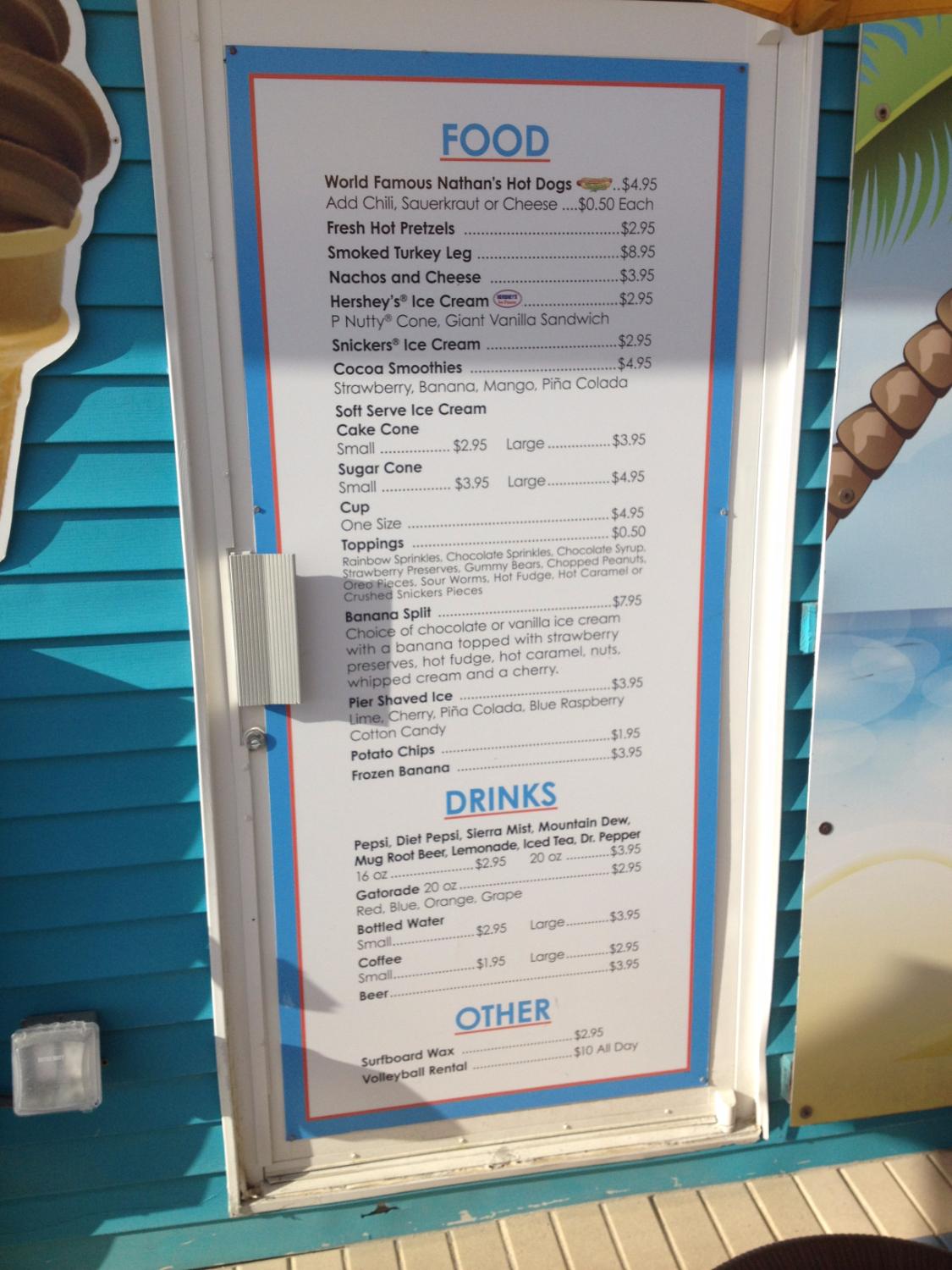 Coney Island Hot Dogs Menu