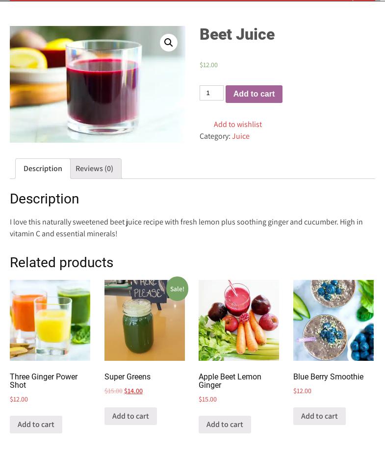 Green Garden Juice Bar Menu