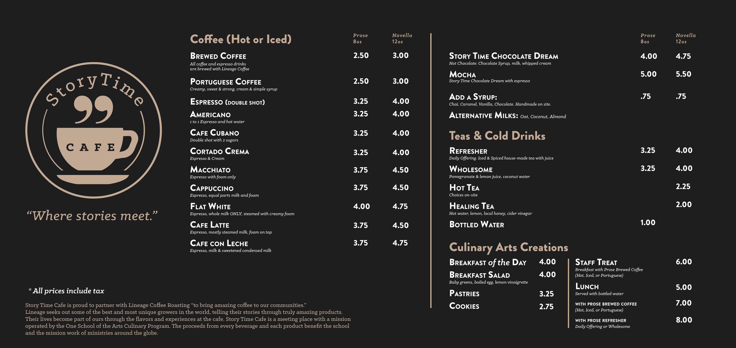 One Church - Markham Woods Menu