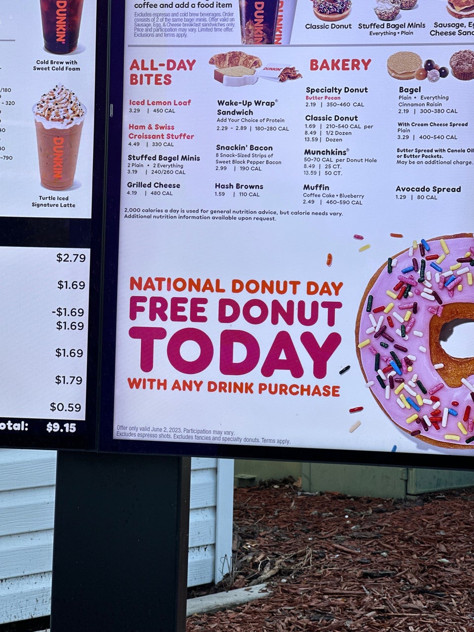 Dunkin' Menu
