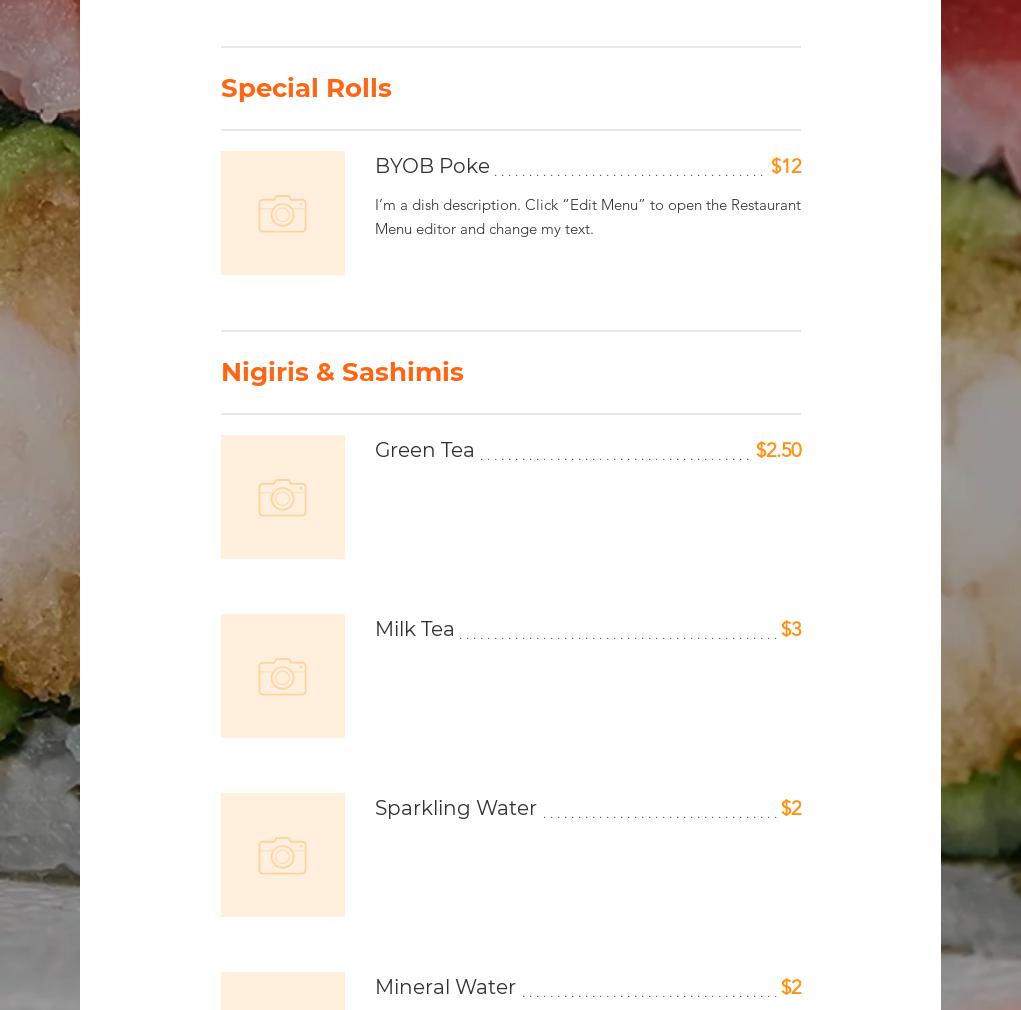 Sushi MAS Wynwood Menu