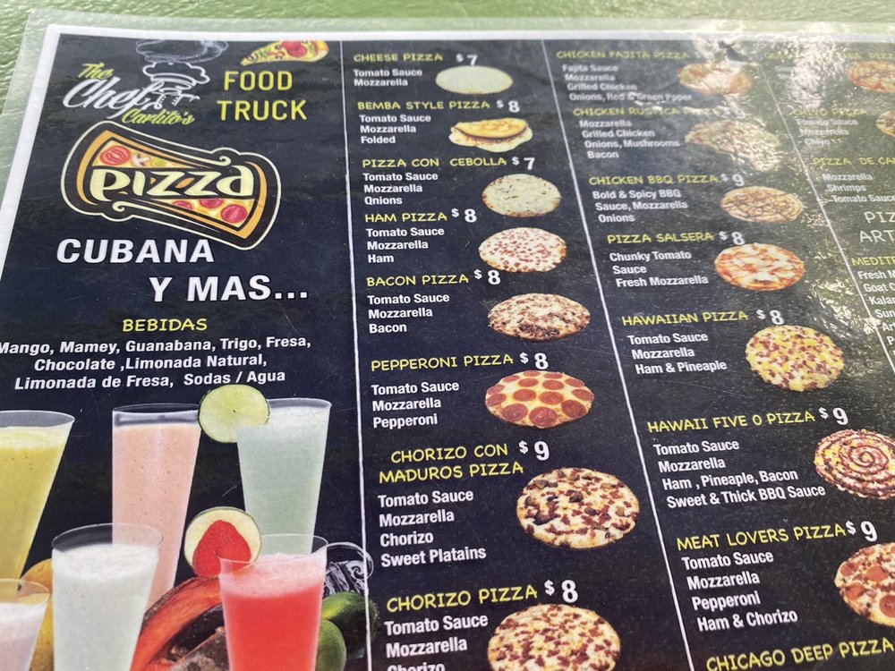 Chef carlitos food truck Menu