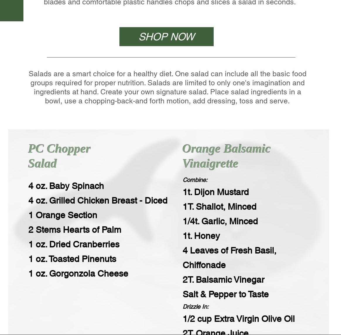 palm beach chopper Menu