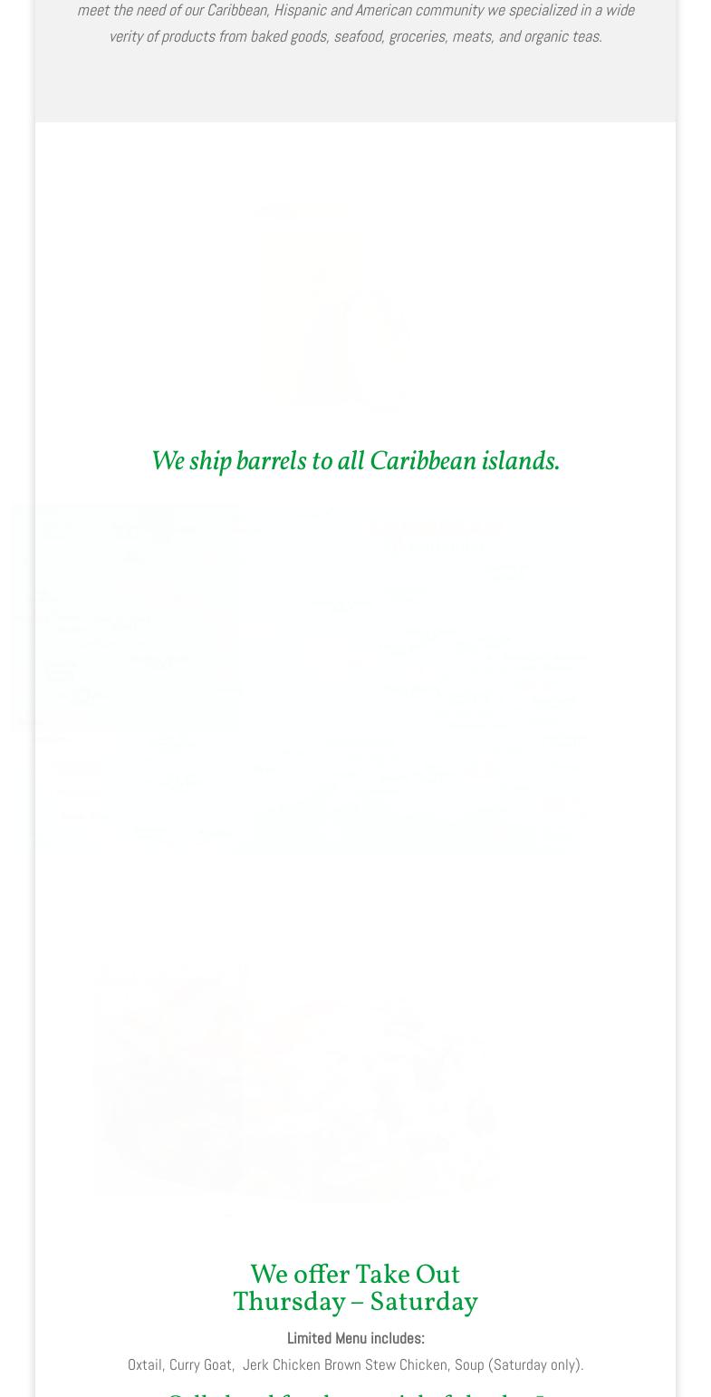 Shores Caribbean Market Menu