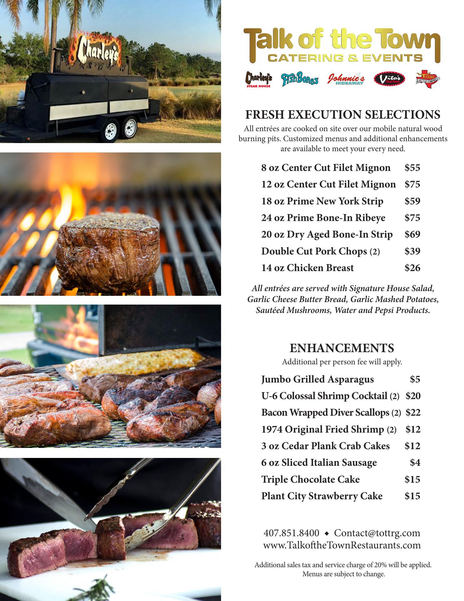 Talk of the Town Restaurants Menu