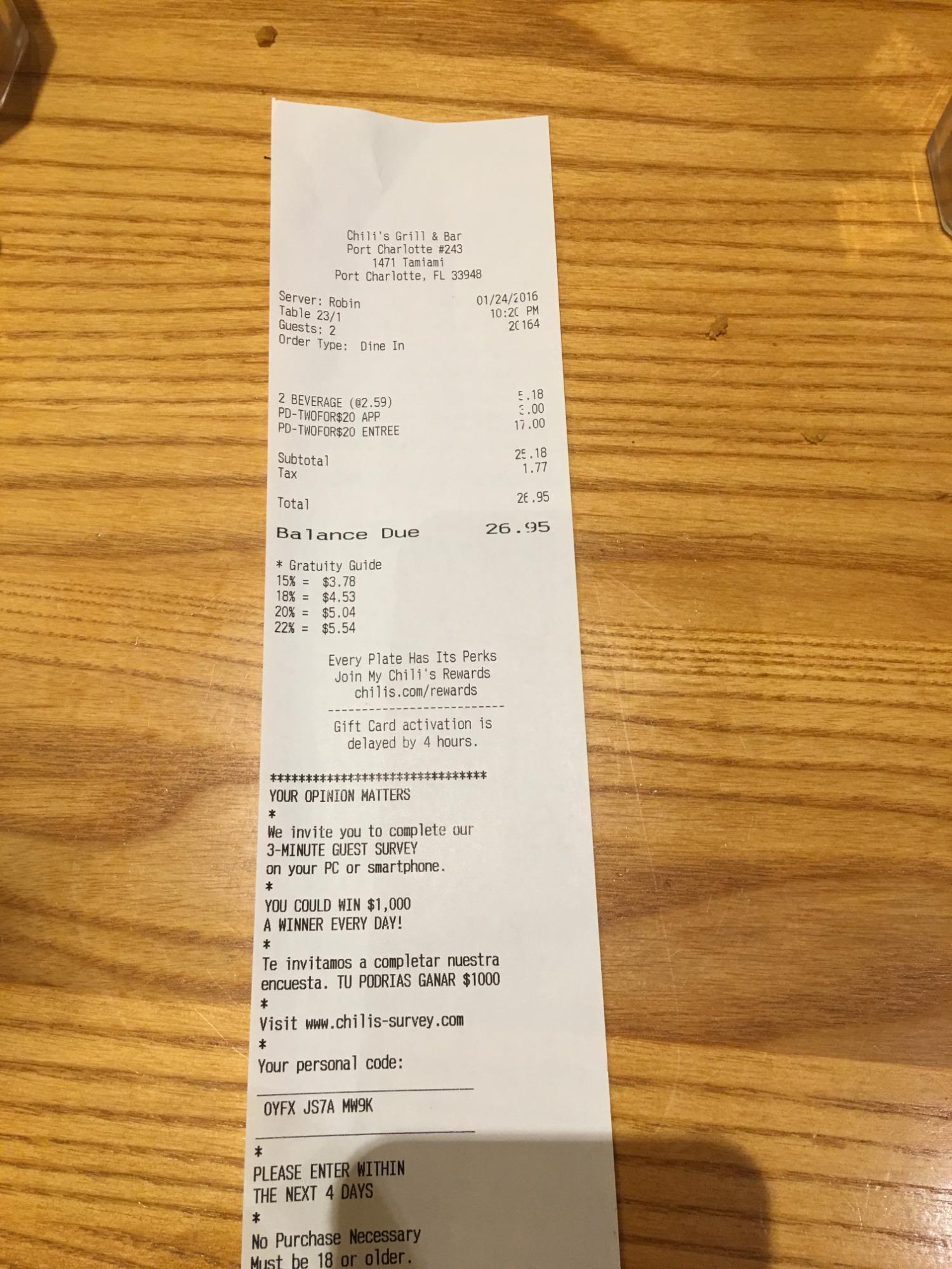 It's Just Wings Menu