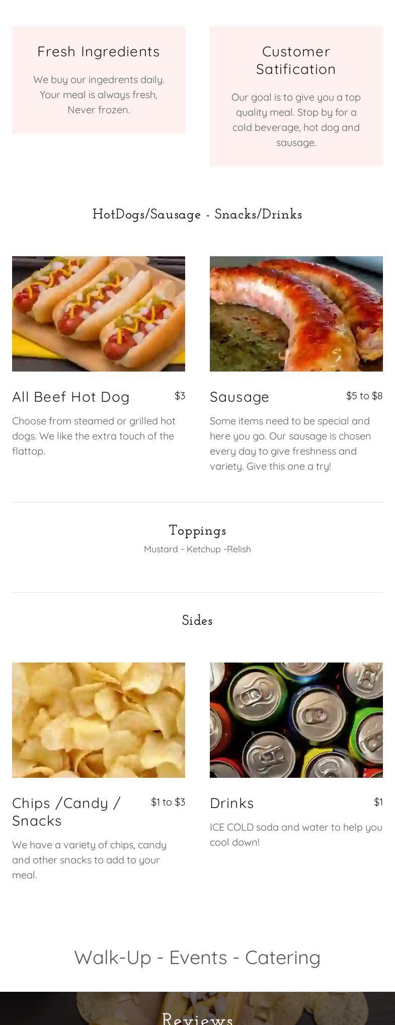 Rocket Dog Grill LLC Menu