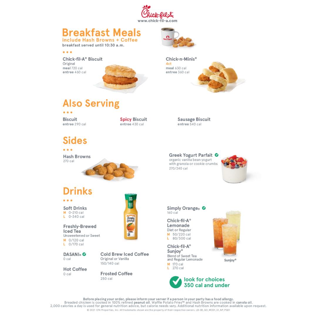 Chick-fil-A Menu