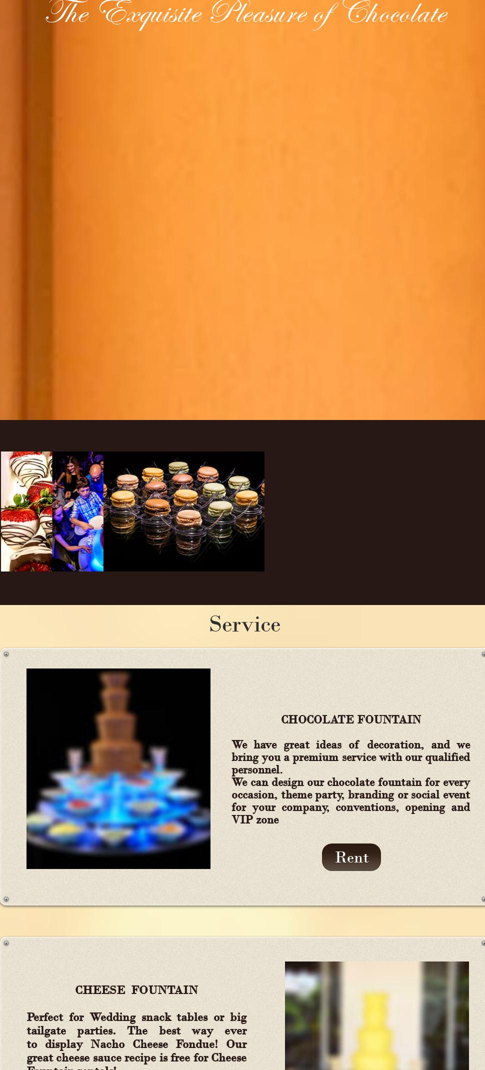 Black & White Chocolate Fountains Menu