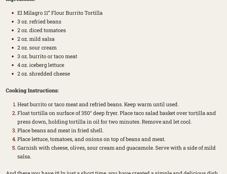 El Milagro of Atlanta Menu