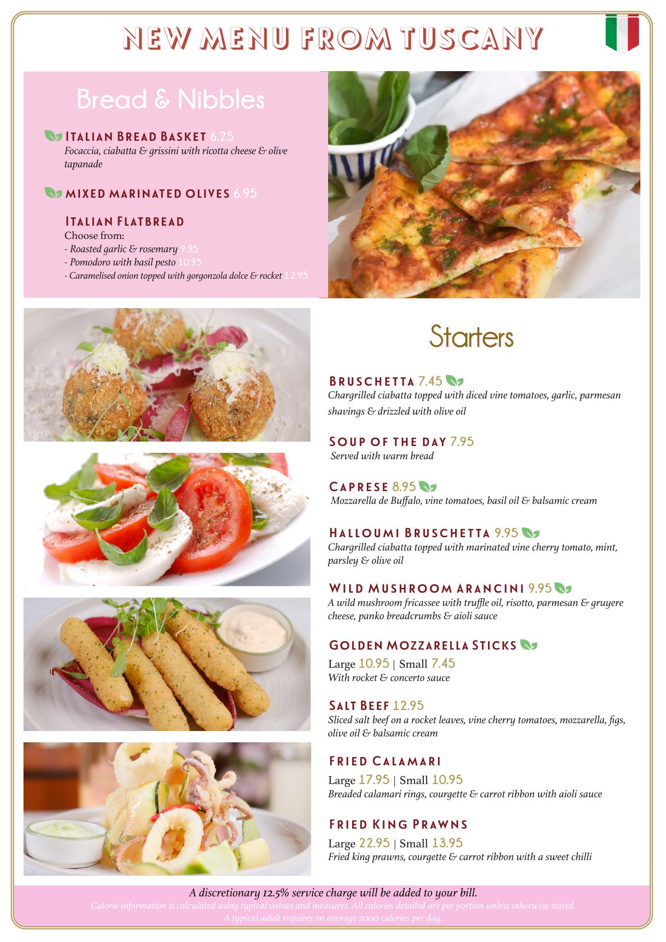 Caffè Concerto Bar Westfield Stratford Menu