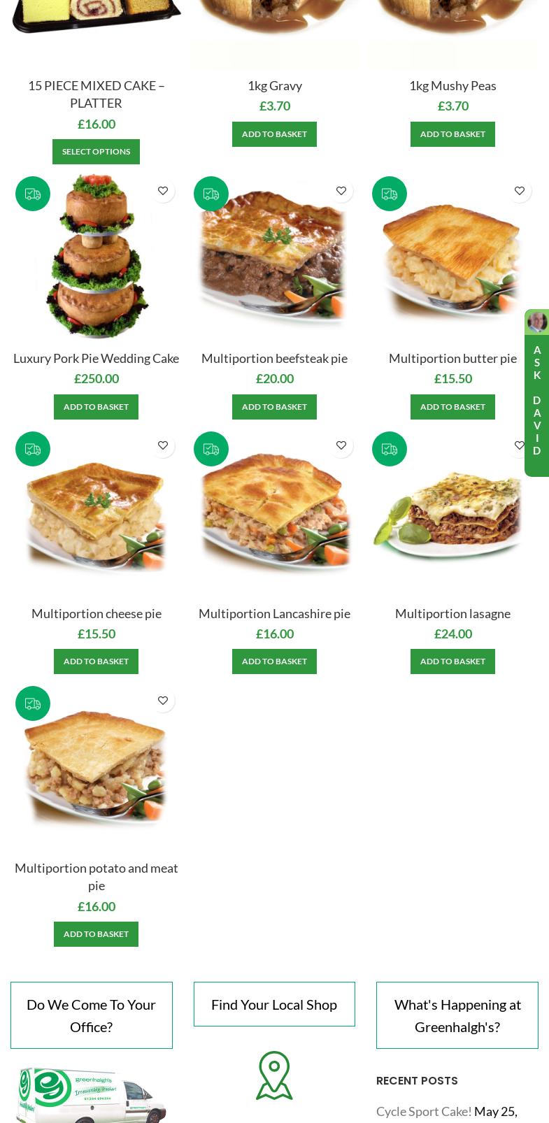 Greenhalghs Craft Bakery Ltd Menu