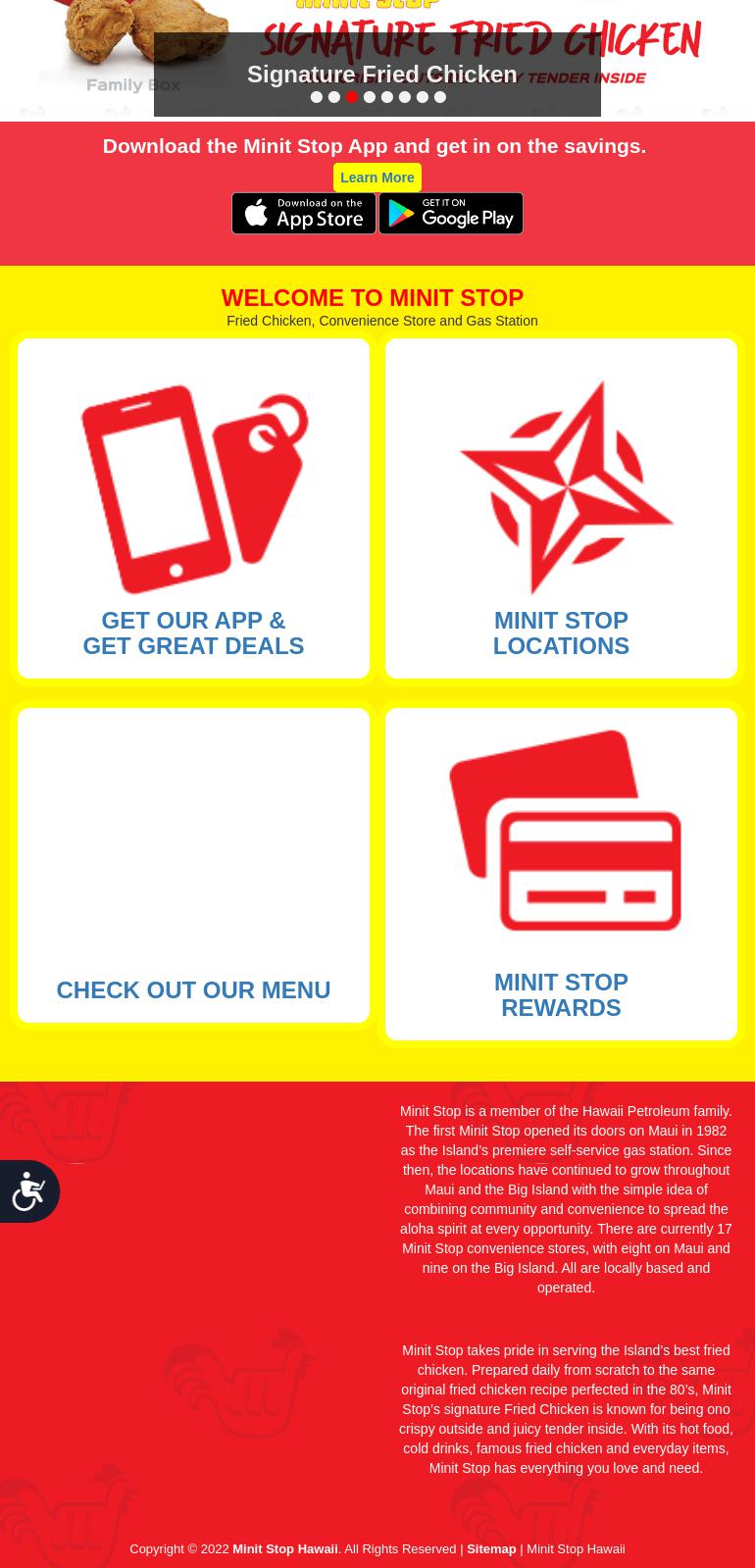 Minit Stop Hawi - Fried Chicken, Convenience Store and Gas Station Menu