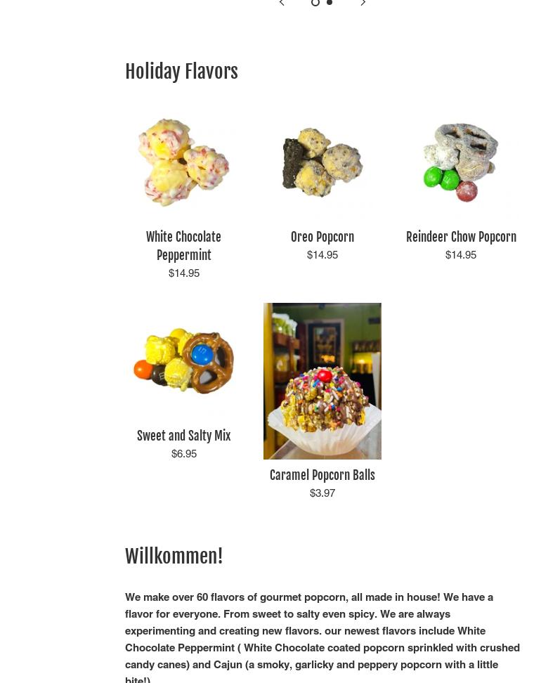 Amana Colonies Popcorn and Icecream Company Menu