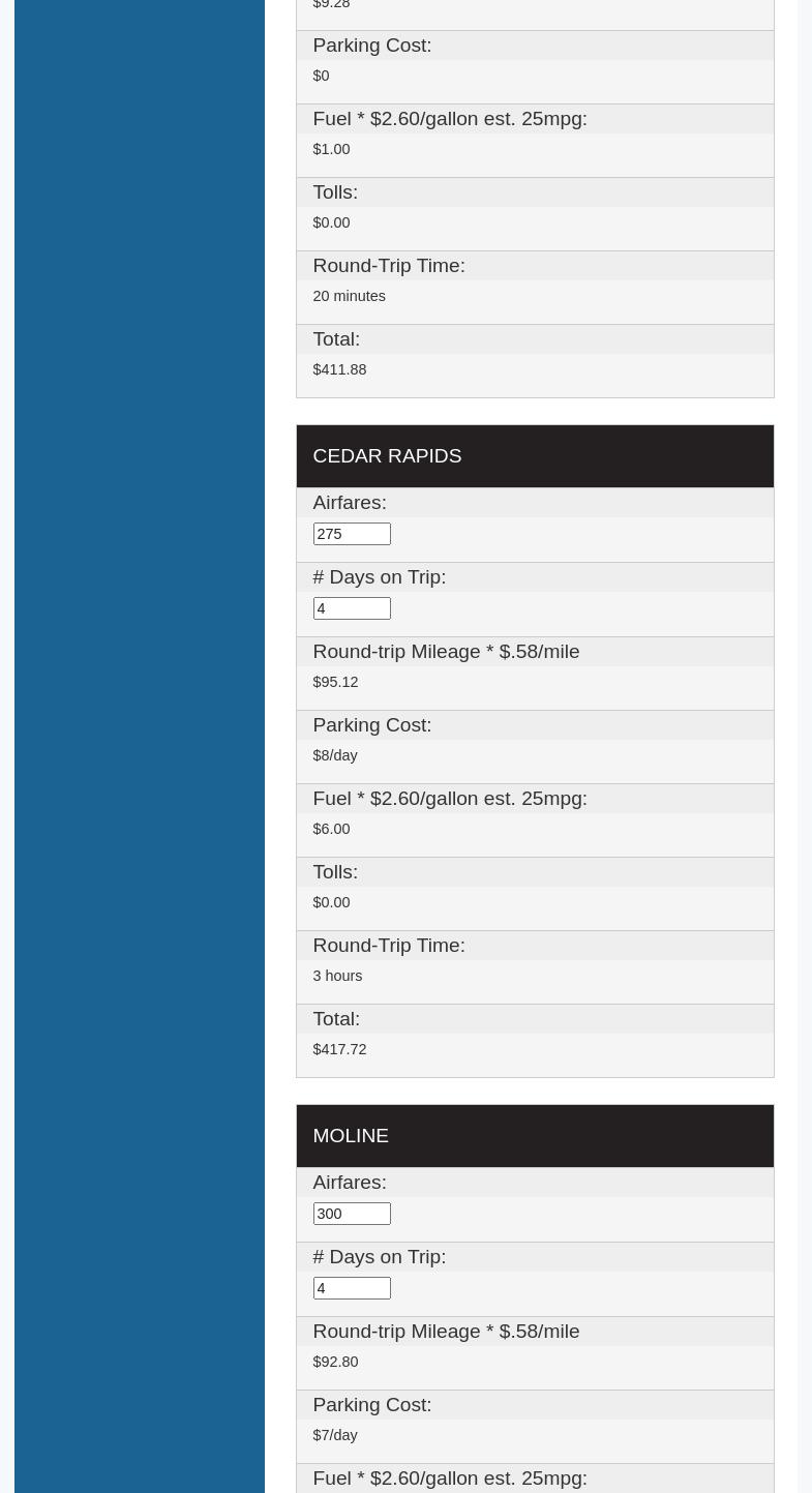 Dubuque Regional Airport Menu