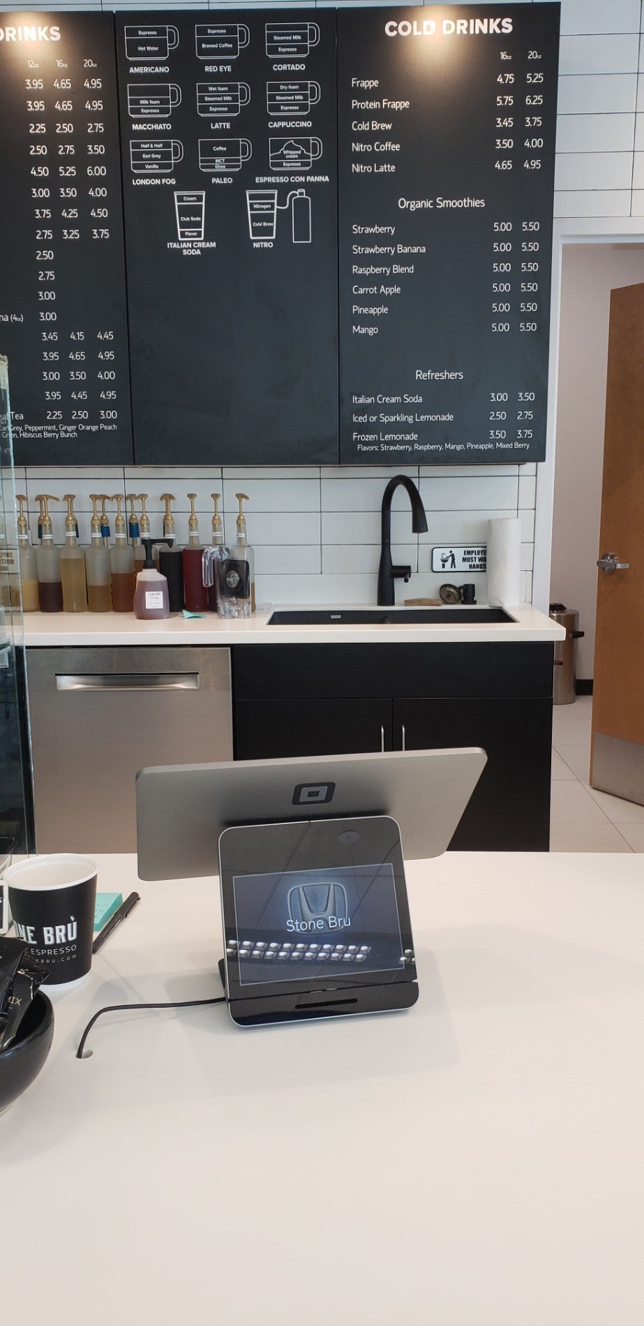 Stone Bru Coffee at Vern Eide Honda Menu