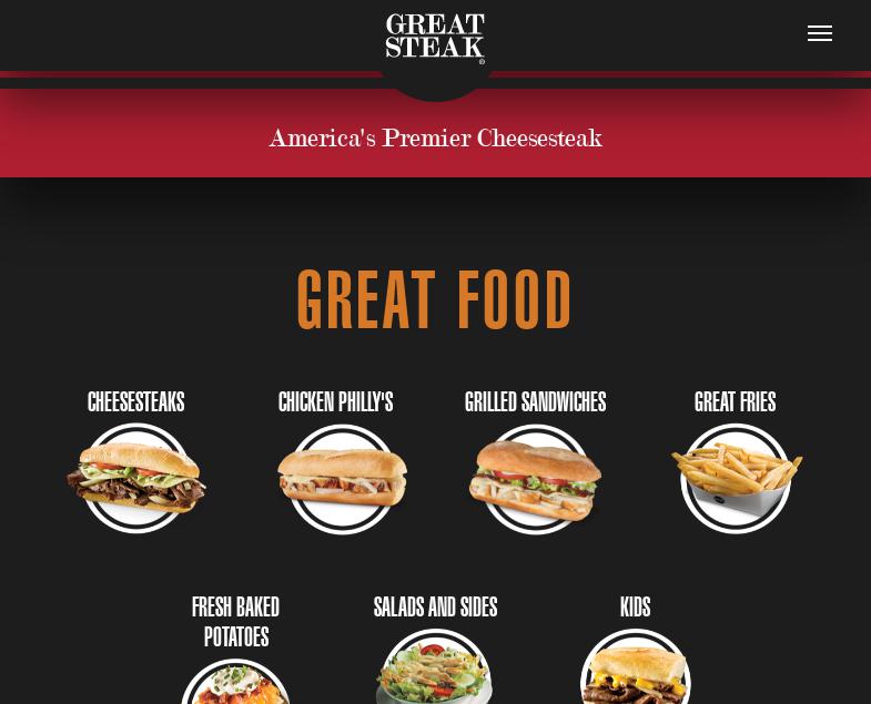 Great Steak Menu