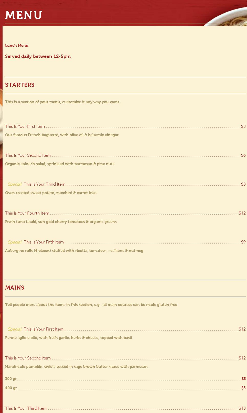 Asian Eats Chicago Menu