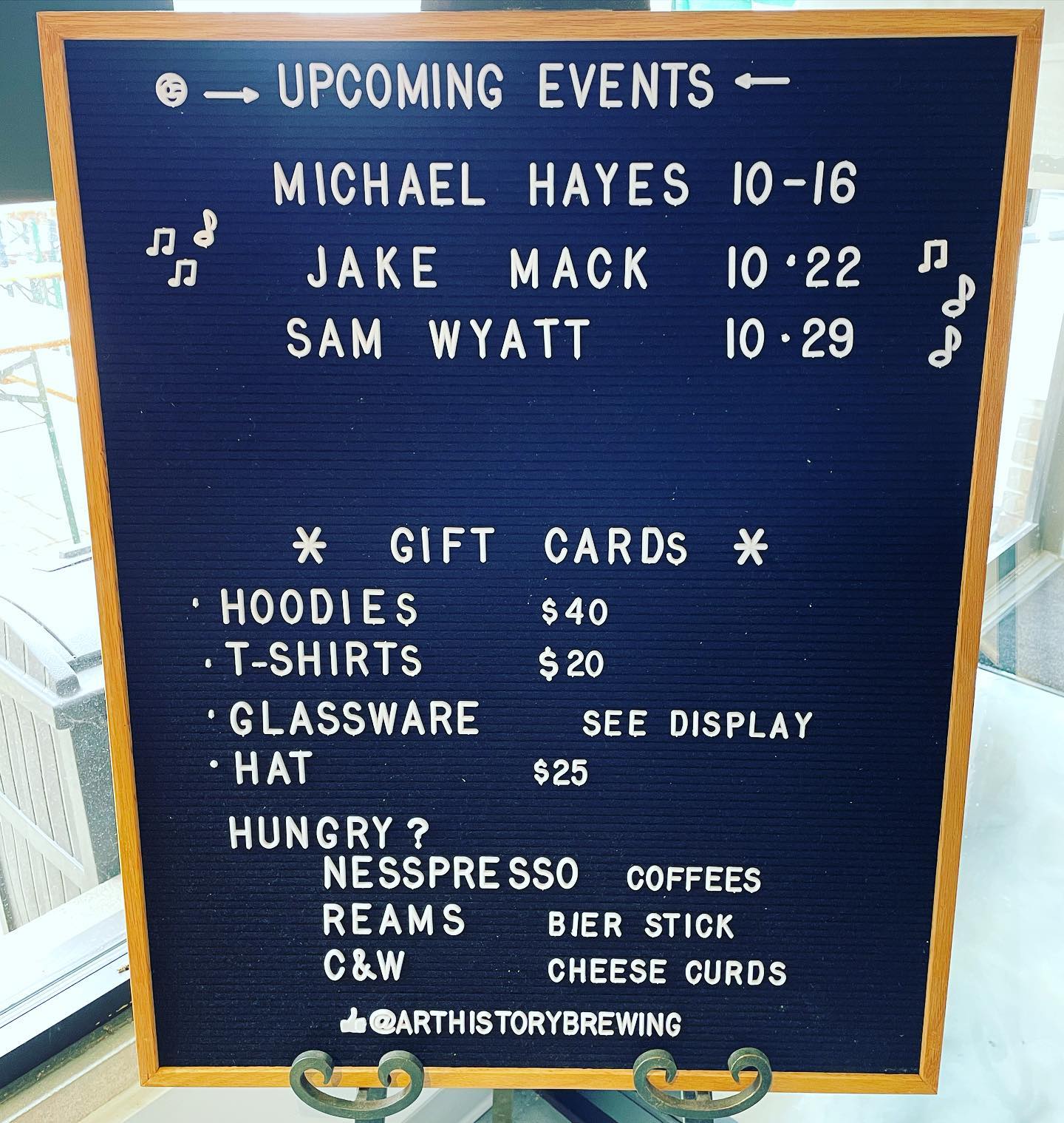 Art History Brewing Menu