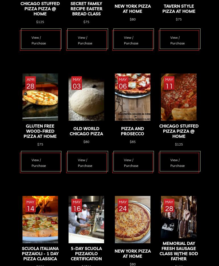 The North American Pizza and Culinary Academy Menu