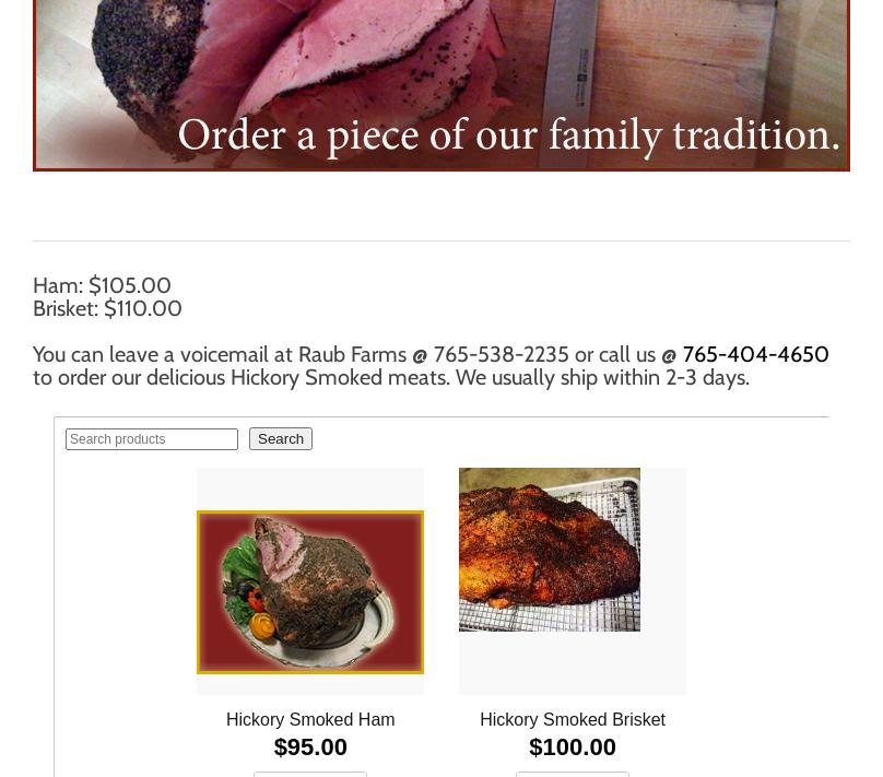 Hickory Smoked Hams Menu