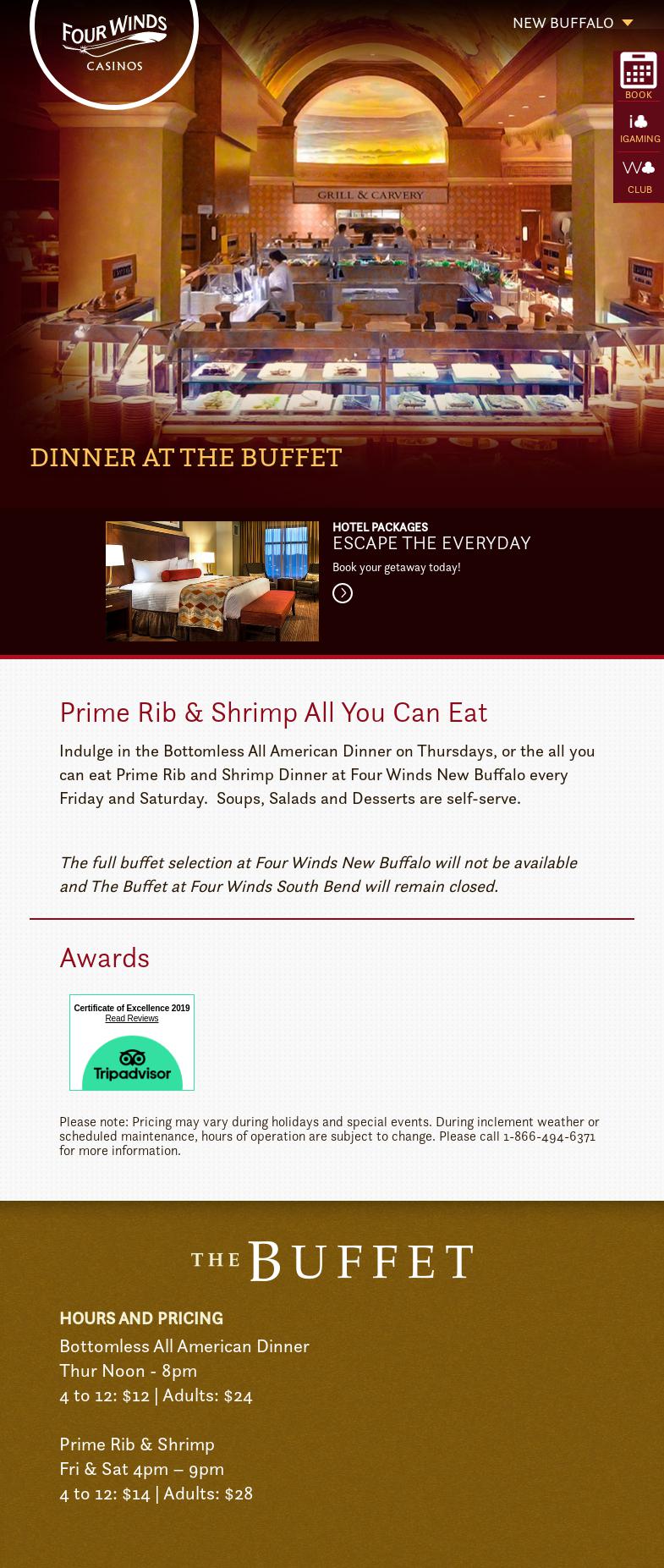 The Buffet South Bend Menu