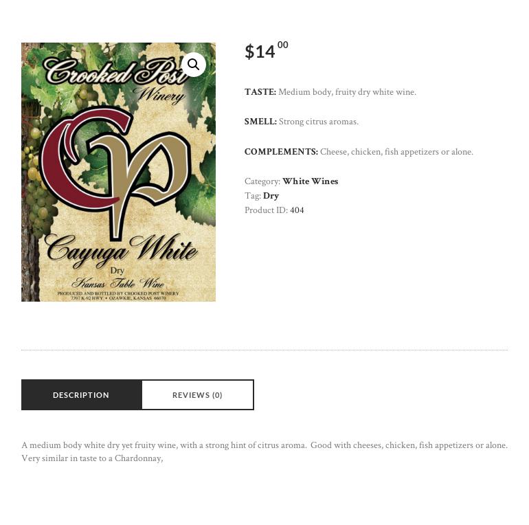 Crooked Post Winery Menu