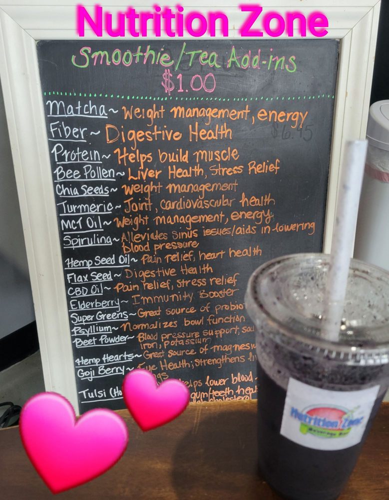Nutrition Zone Beverage Bar, Paducah Menu, Reviews (25), Photos (20