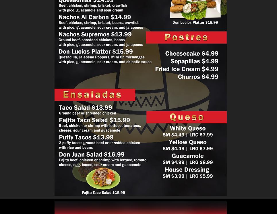 Don Lucio's Bar and Grill Menu