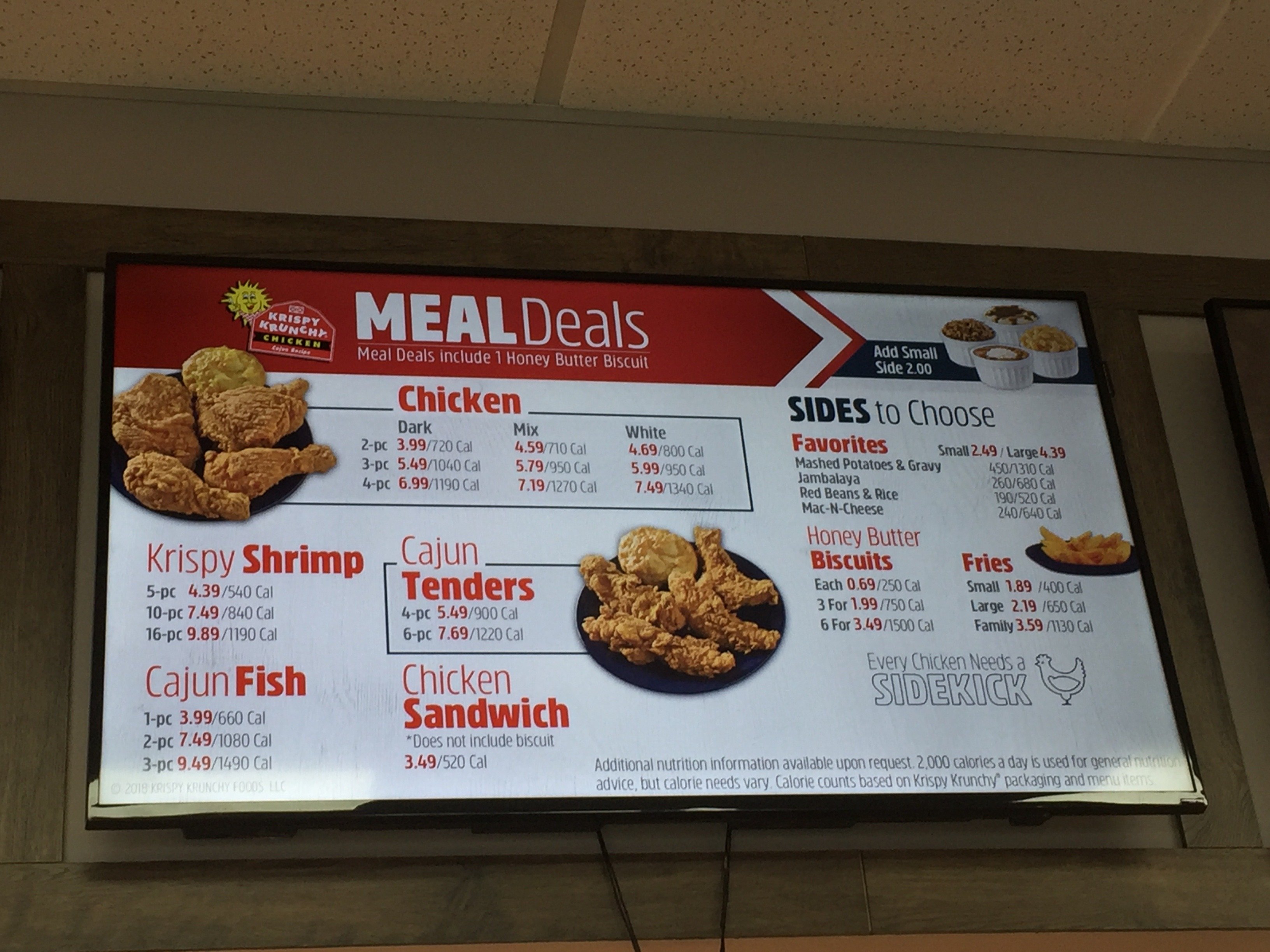 Krispy Krunchy Chicken and Pizza Menu