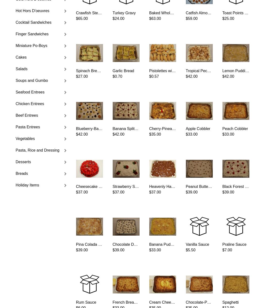 Capdeboscq Catering Services LLC Menu