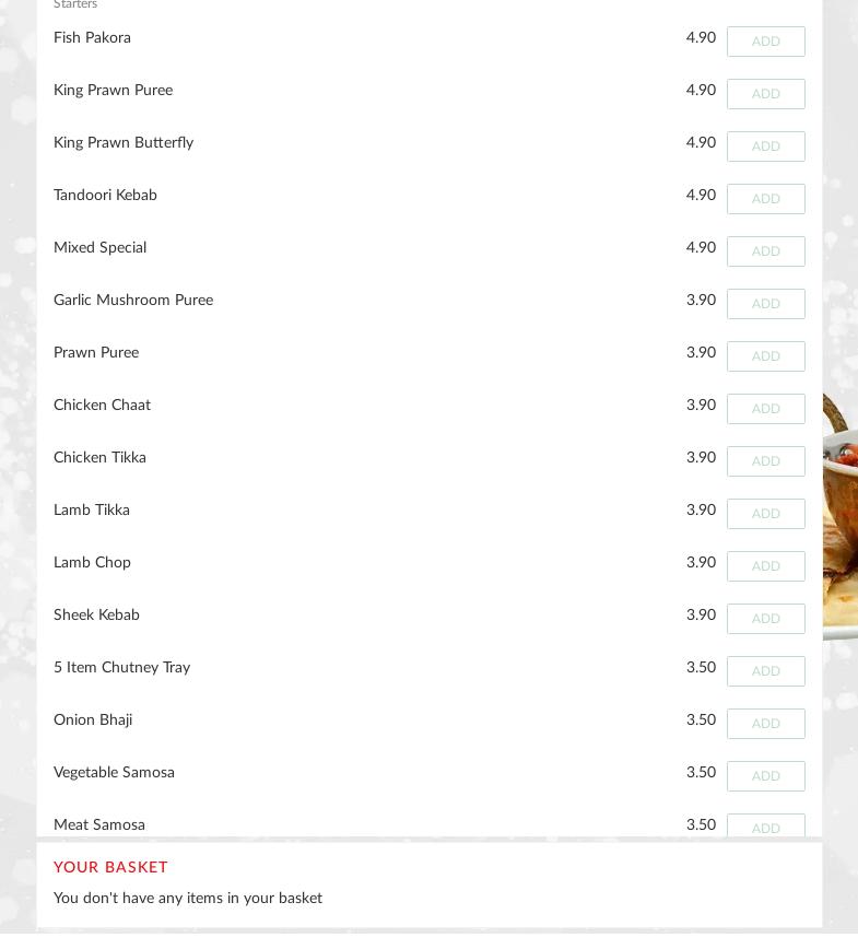 Zeera Spice Lounge Menu