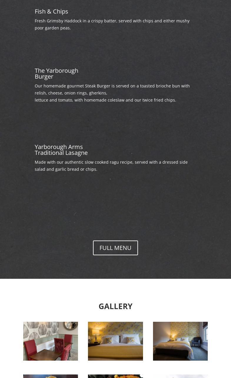 The Yarborough Arms Menu