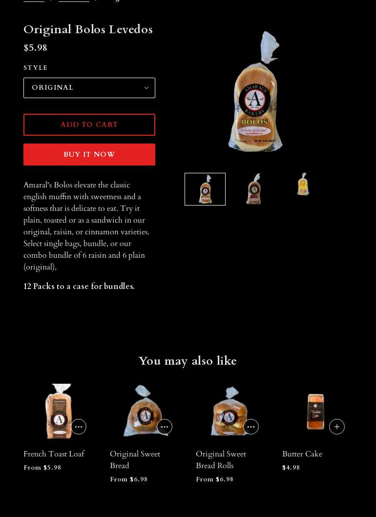 Amaral's Bakery Inc. Menu