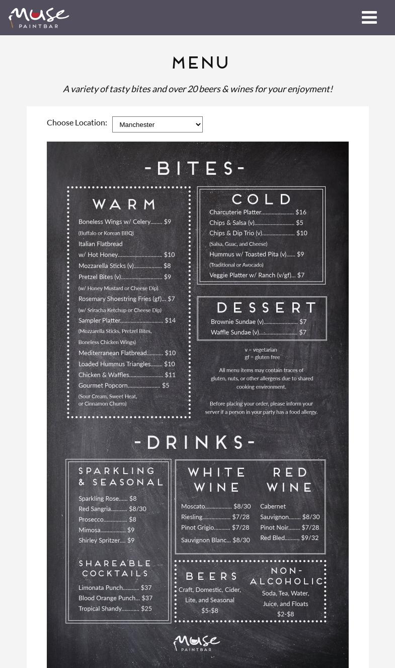 Muse Paintbar - Hingham Shipyard Menu