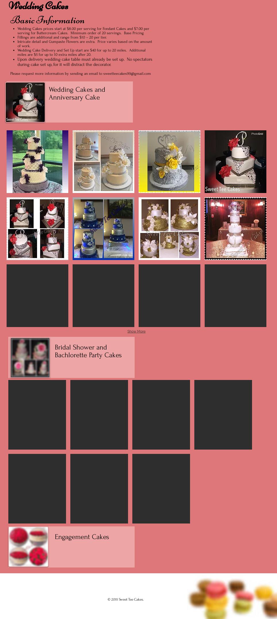 Sweet Tee Cakes Menu