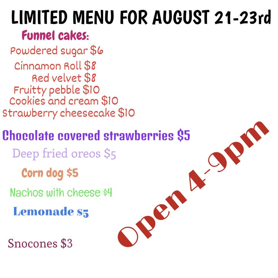 Carnival Cravings Menu