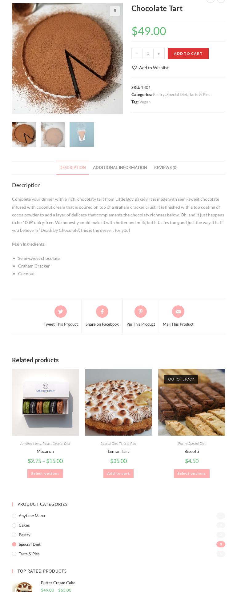 Little Boy Bakery Menu