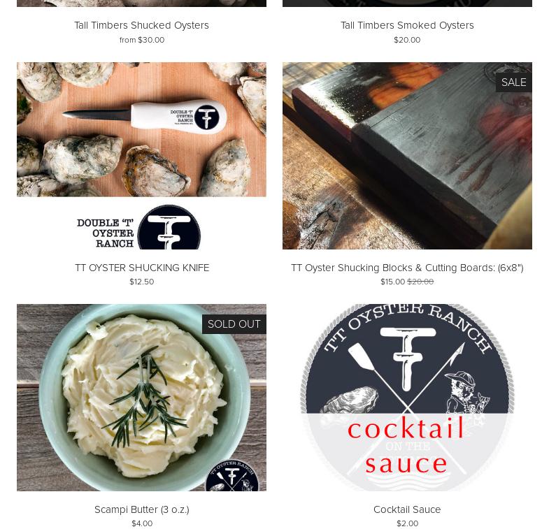 Double T Oyster Ranch Menu