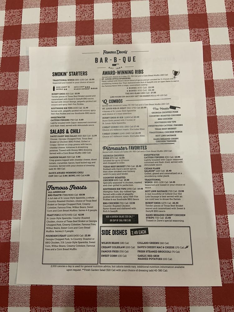 Famous Dave's, Waldorf - Menu, Reviews (282), Photos (118) - Restaurantji