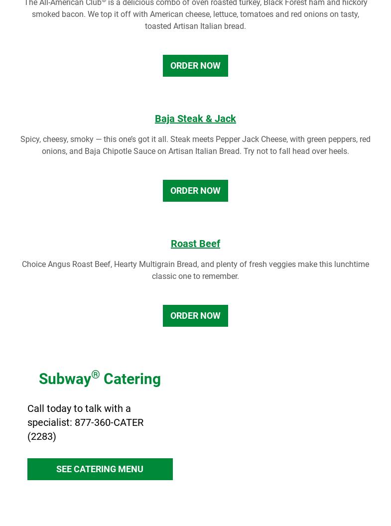 Subway Menu