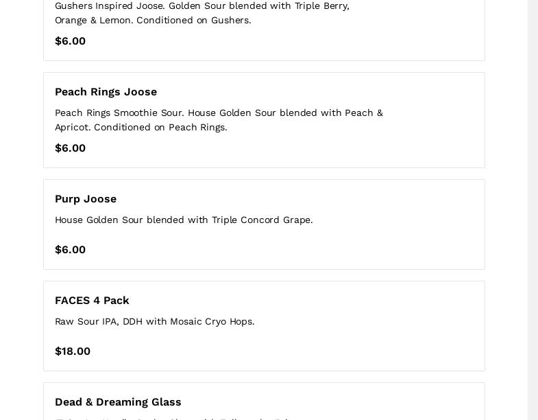 Rake Beer Project Menu