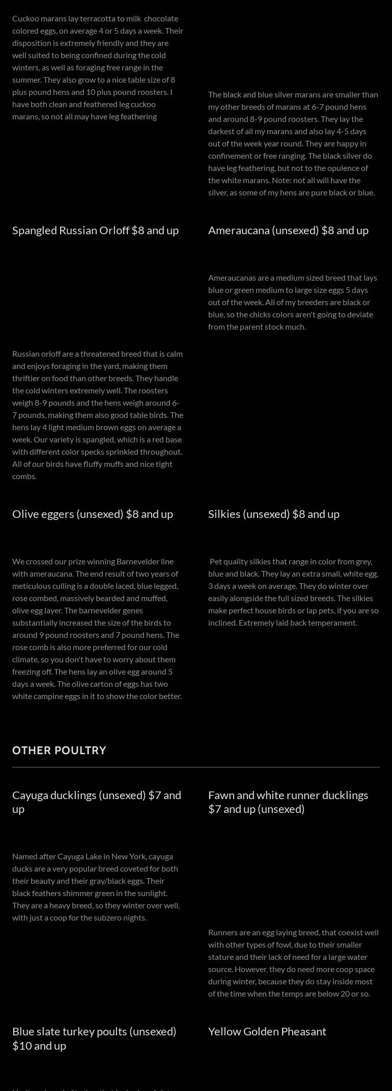 The Funky Chicken Hatchery Menu