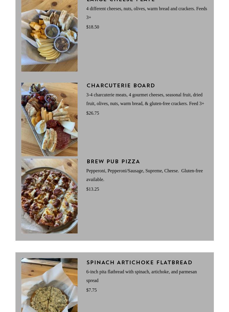 Schram Vineyards Winery & Brewery Menu