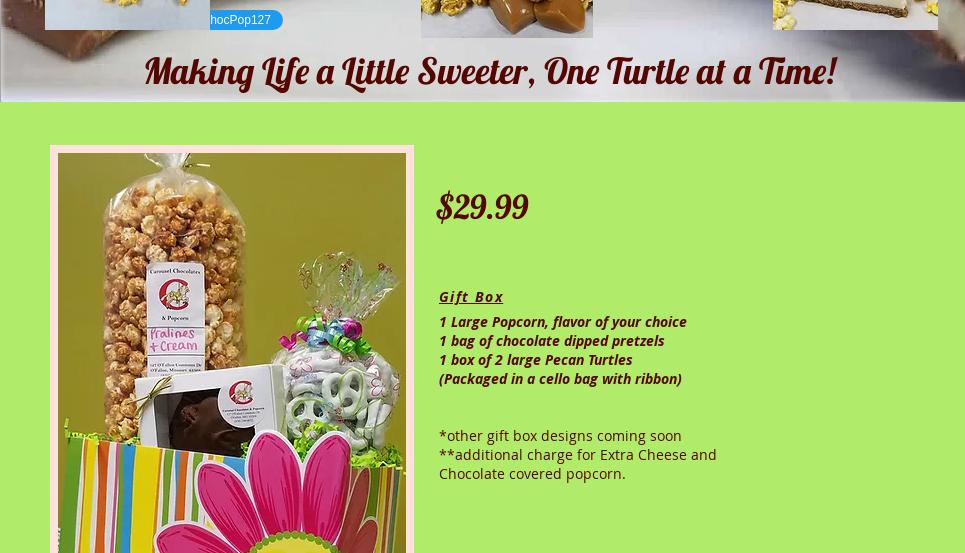 Carousel Chocolates & Popcorn Menu