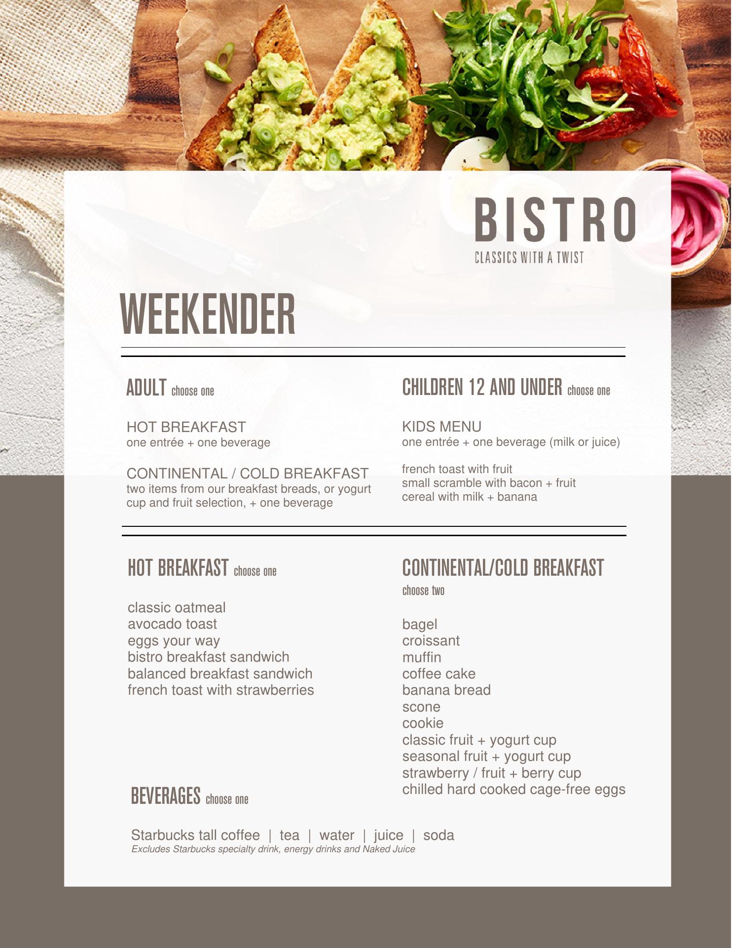 The Bistro - Eat. Drink. Connect.® Menu