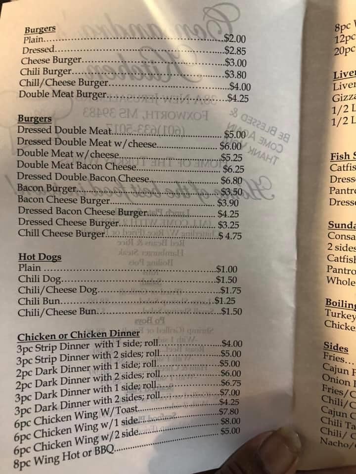 Consandras kitchen Menu