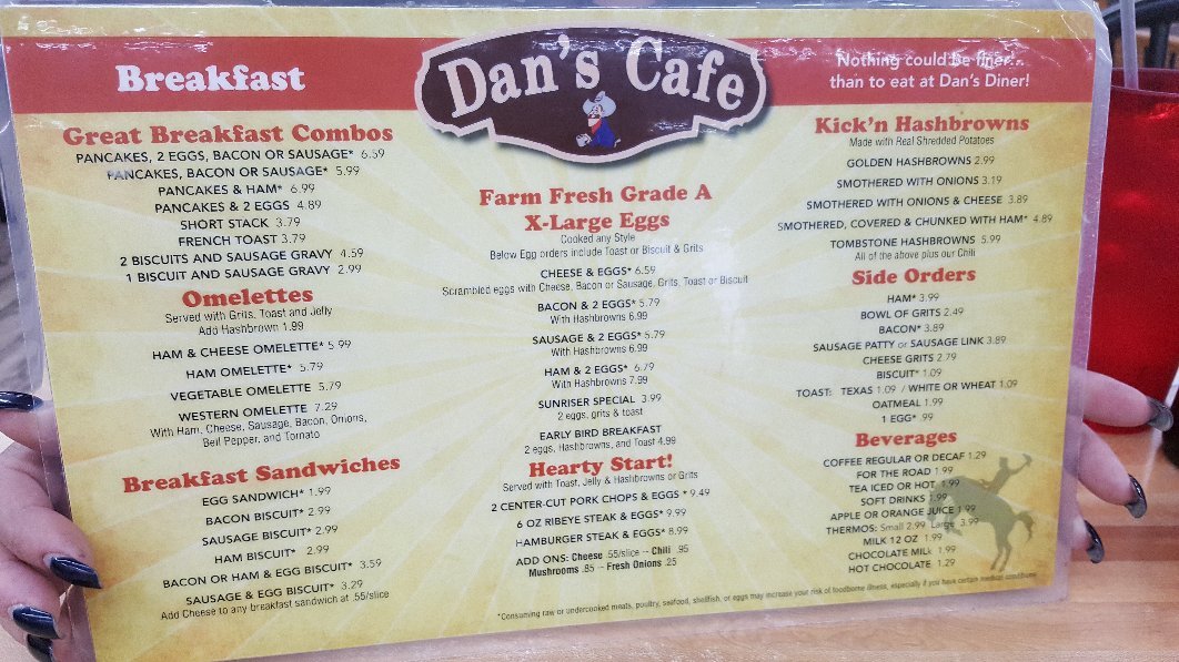 Dru's Cafe Menu