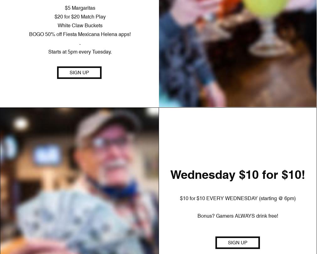 Lucky Buckys Casino Menu