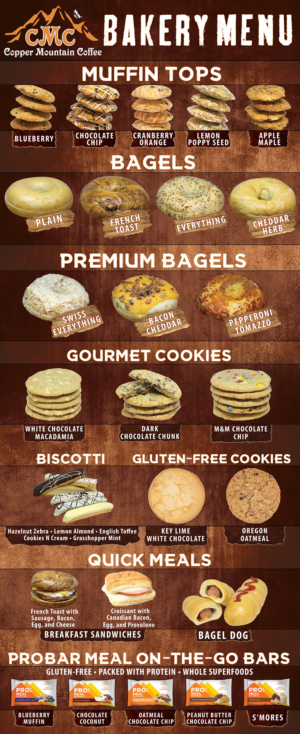 Copper Mountain Coffee Menu